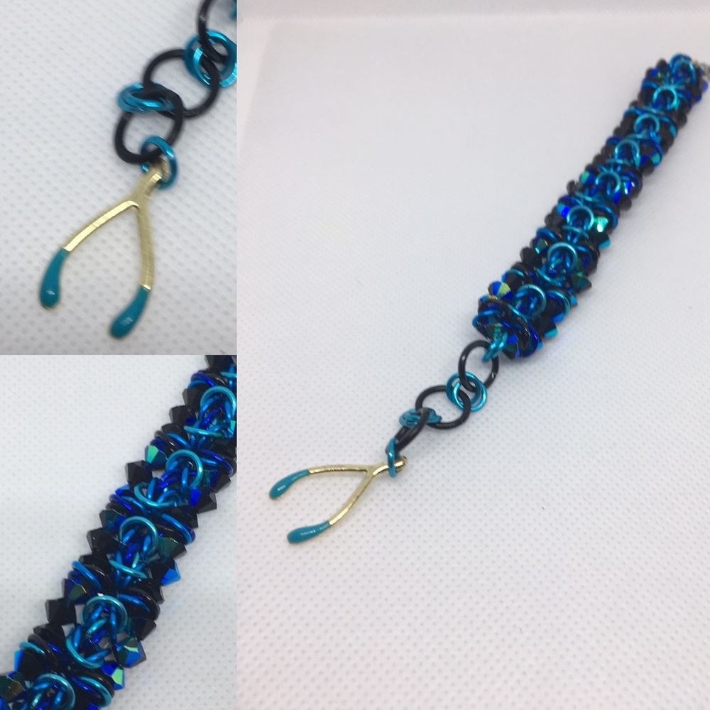 Handmade Beaded chainmail bracelet